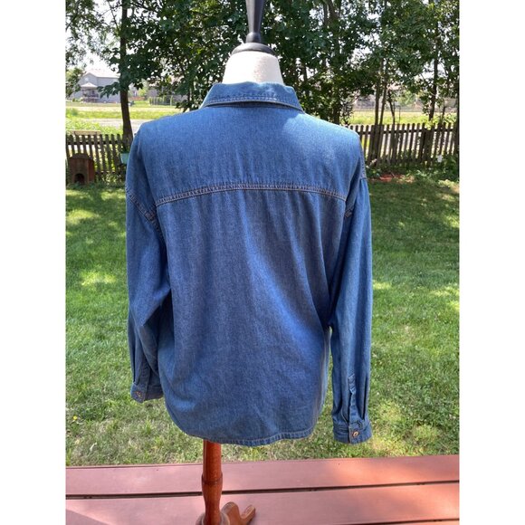 Vintage Together Denim Shirt With Teddy Bear Embroidery & Pocket Teachercore - Picture 7 of 9